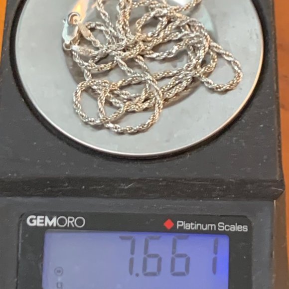 Sterling Silver 925 Italy Solid 1.5mm Rope Chain w/ Lobster Claw Clasp 25" Long - Picture 8 of 9